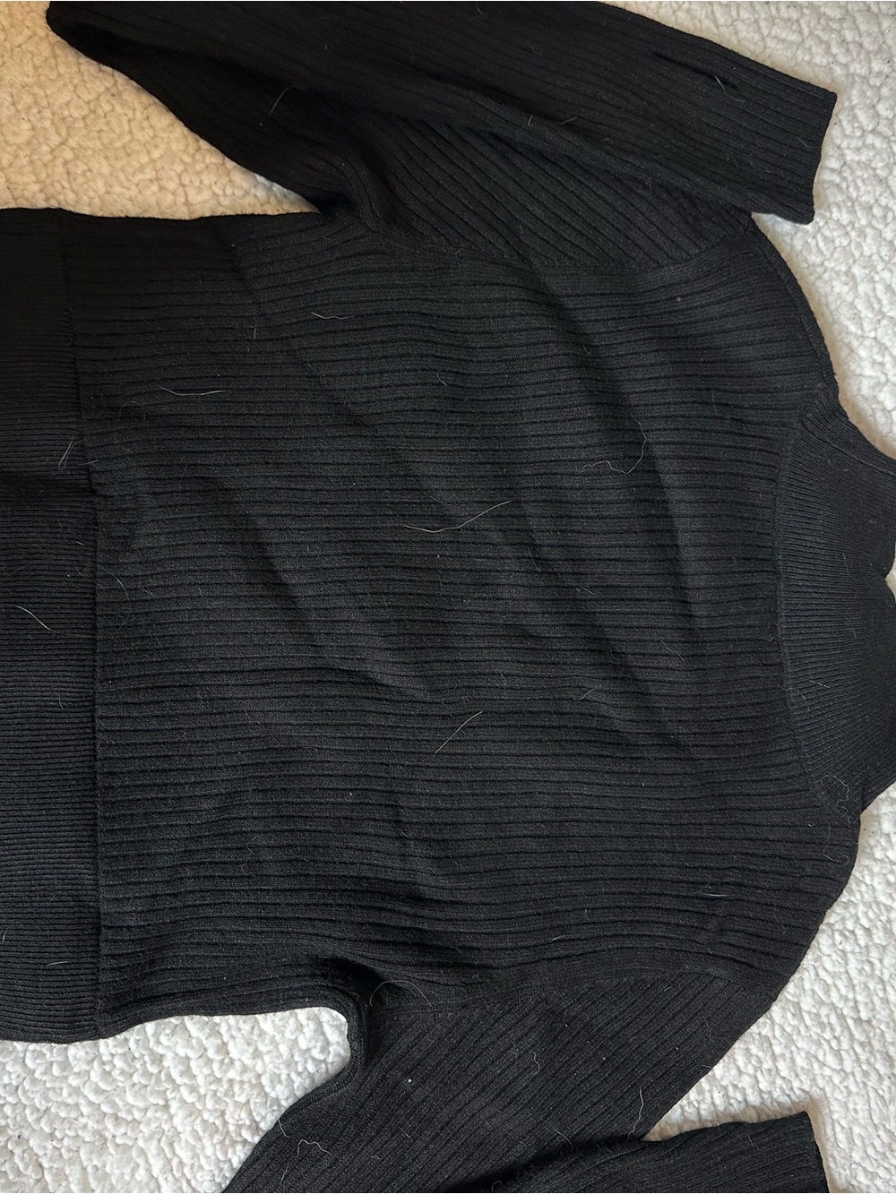 wild fable Black Ribbed Long Sleeve Sweater Top